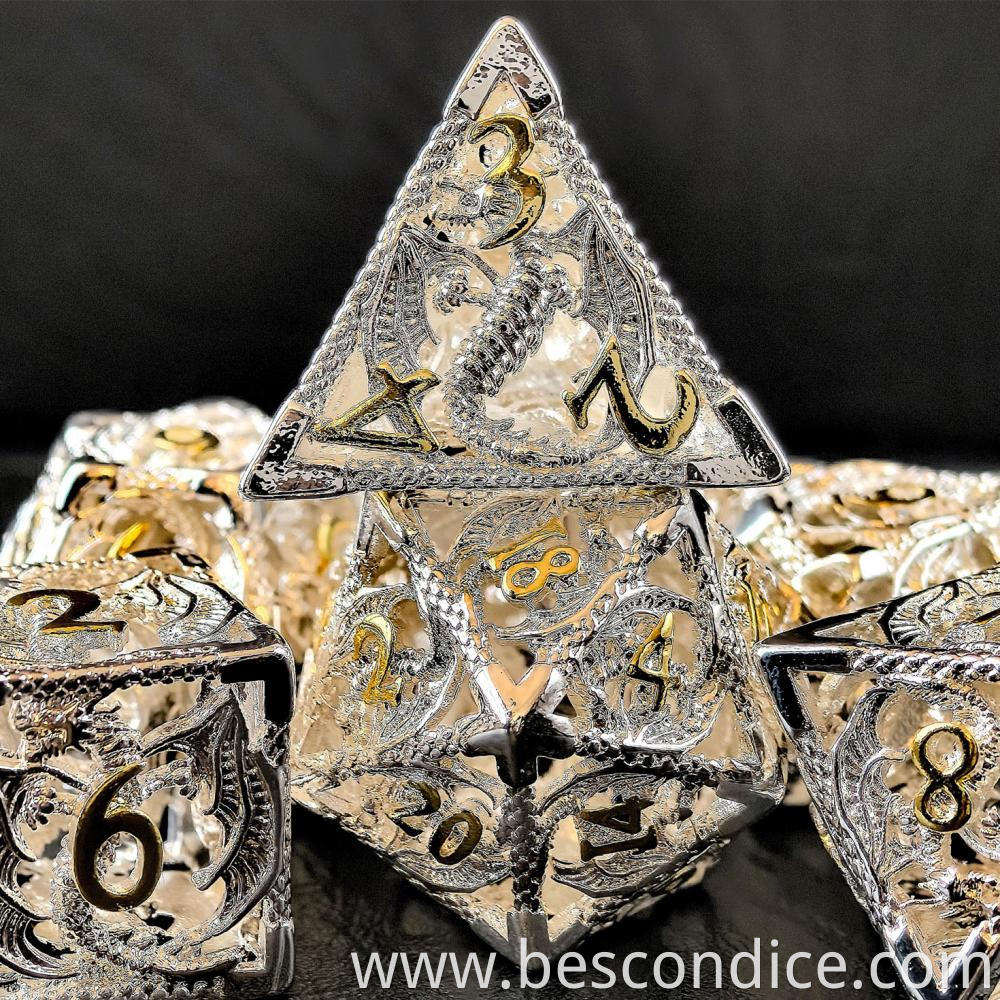 Silver Hollow Metal Dice